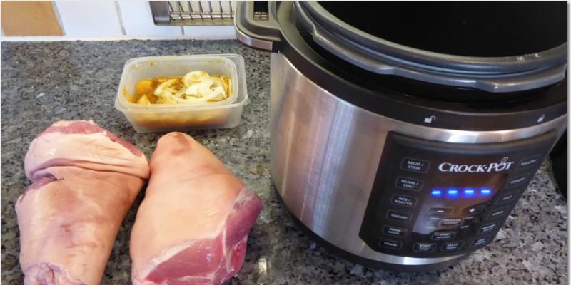 Fläsklägg i crockpot express med Rotmos