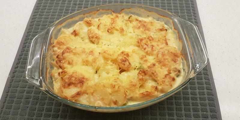 Krämig potatisgratäng med Kassler