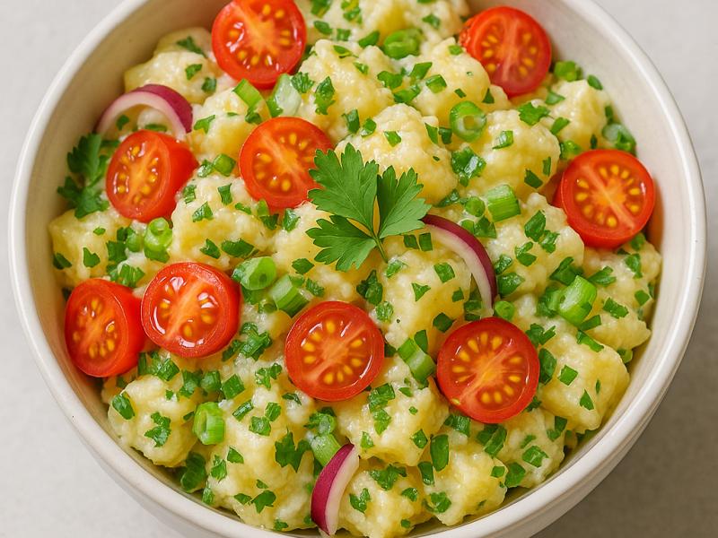 Potatissallad med tomater eller broccoli 
