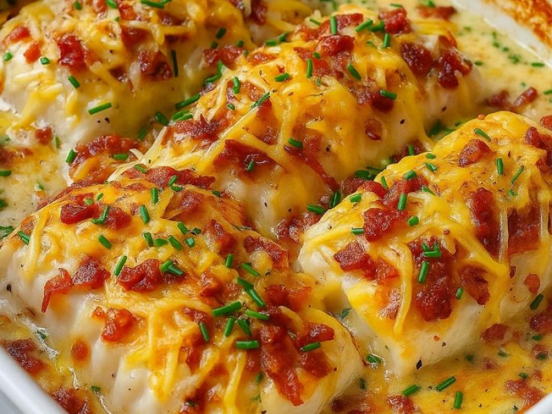 Torskrygg i bacon- och gräslökssås