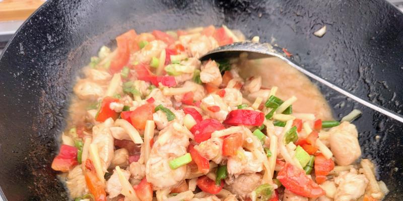 Kycklinggryta med sweet chili, Vitlök och Ingefära