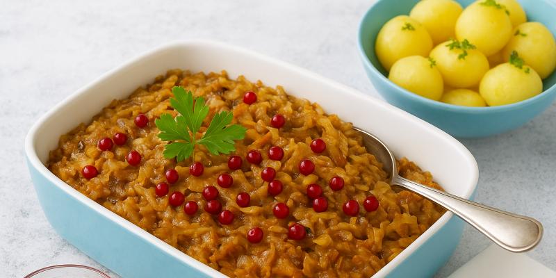 Kålpudding med Lingon