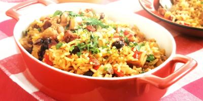 Spansk rislåda med kyckling