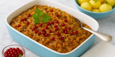 Kålpudding med Lingon